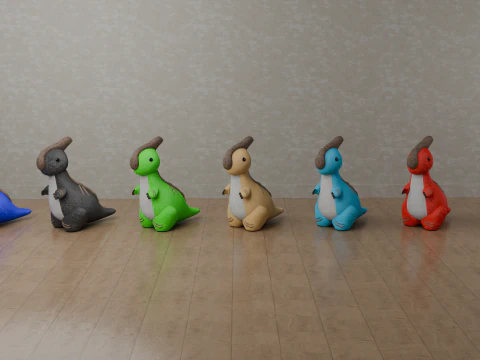 Dinosaur Plush Toy - Parasaurolophus 3D Model