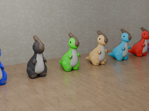 Dinosaur Plush Toy - Parasaurolophus 3D Model