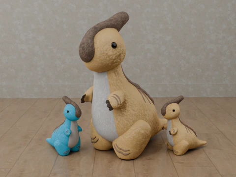 Dinosaur Plush Toy - Parasaurolophus 3D Model