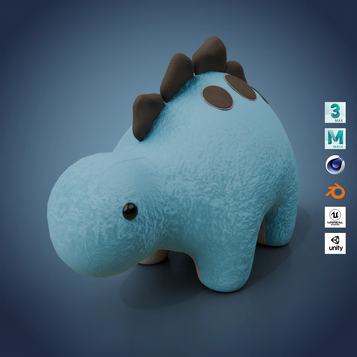 Dinosaur Plush Toy - Stegosaurus 3D Model .c4d .max .obj .3ds .fbx .stl .blend 