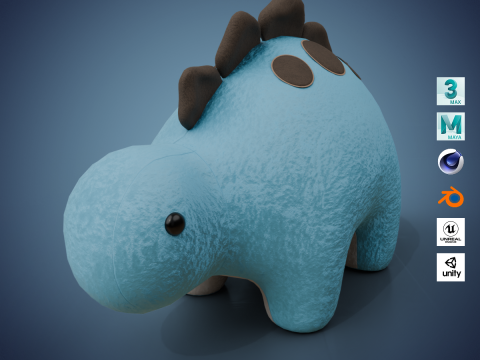 Dinosaur Plush Toy - Stegosaurus 3D Модель