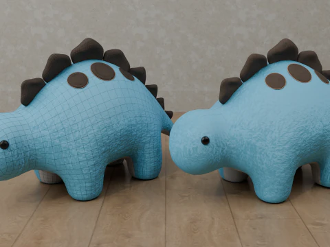Dinosaur Plush Toy - Stegosaurus 3D Model