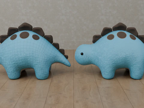 Dinosaur Plush Toy - Stegosaurus 3D Model