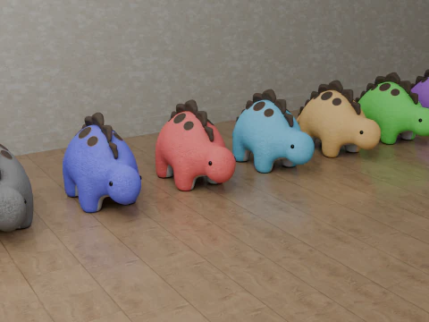 Dinosaur Plush Toy - Stegosaurus 3D Model