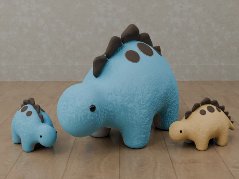 Dinosaur Plush Toy - Stegosaurus 3D Model