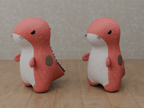 Dinosaur Plush Toy - T-Rex 3D Model