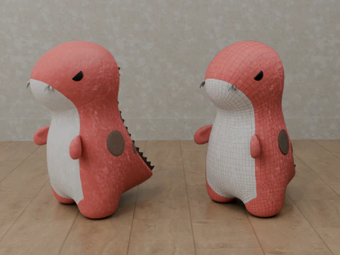 Dinosaur Plush Toy - T-Rex 3D Model