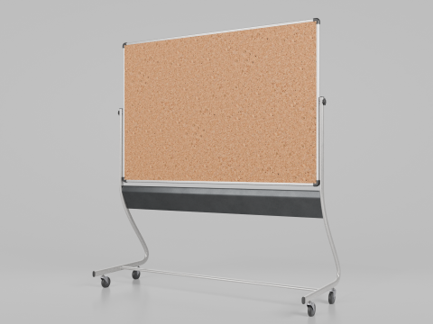 Double-Sided Metal Corkboard - Customizable Rectangular Pin Board 3Dモデル