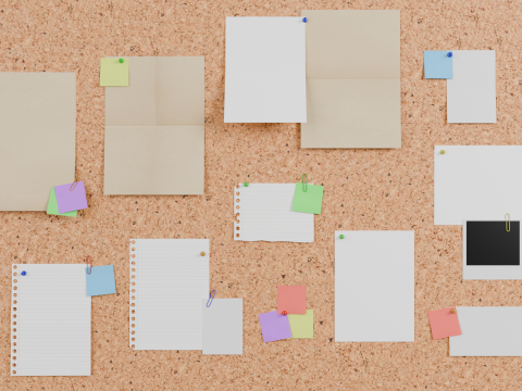 Double-Sided Metal Corkboard - Customizable Rectangular Pin Board 3Dモデル