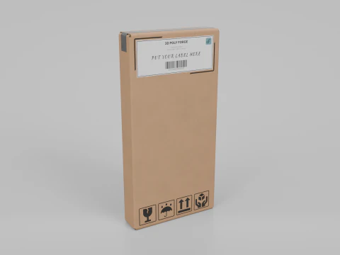 Cardboard Box R-024 - Rigged and Customizable 3D Model