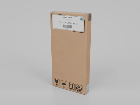 Cardboard Box R-024 - Rigged and Customizable 3D Model