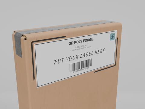 Cardboard Box R-024 - Rigged and Customizable 3D Модель