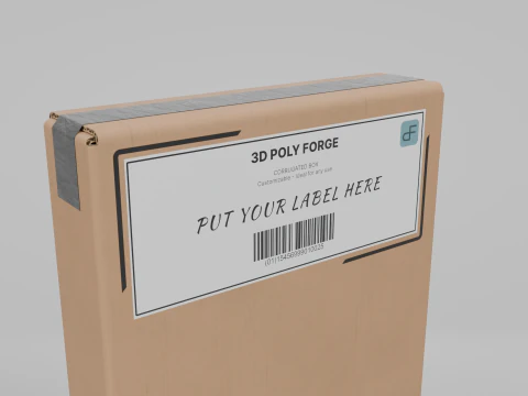 Cardboard Box R-024 - Rigged and Customizable 3D Model