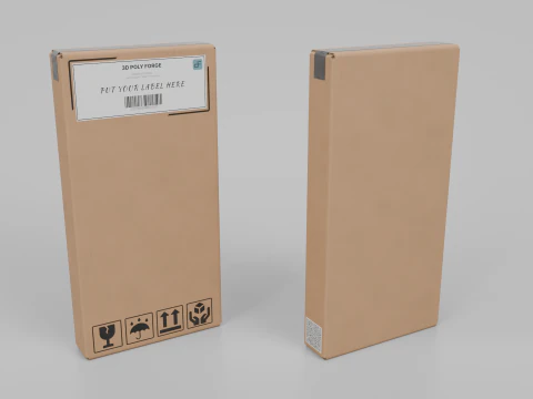 Cardboard Box R-024 - Rigged and Customizable 3D Model