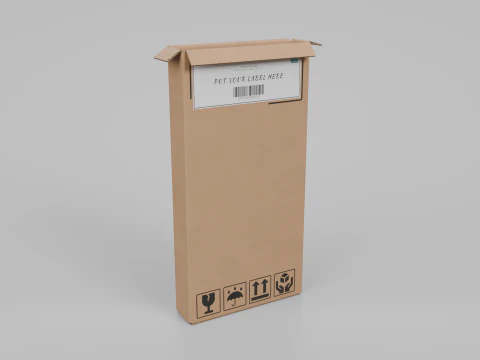 Cardboard Box R-024 - Rigged and Customizable 3D Model