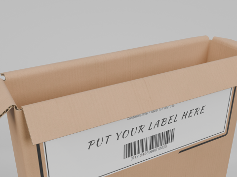Cardboard Box R-024 - Rigged and Customizable 3D Модель