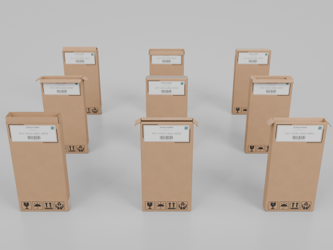Cardboard Box R-024 - Rigged and Customizable 3D Модель
