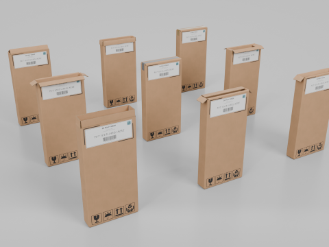 Cardboard Box R-024 - Rigged and Customizable 3D Модель