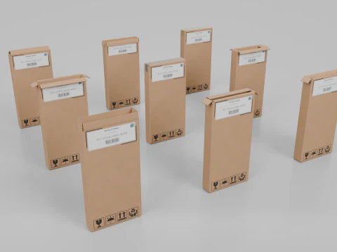 Cardboard Box R-024 - Rigged and Customizable 3D Model