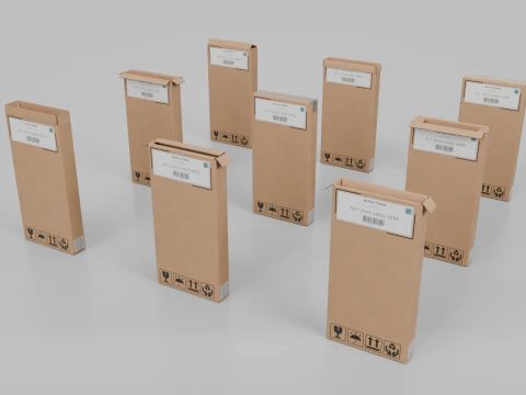 Cardboard Box R-024 - Rigged and Customizable 3D Model