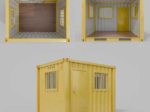 10ft Modified Shipping Container Room - Versatile Modular Space Modelo 3D