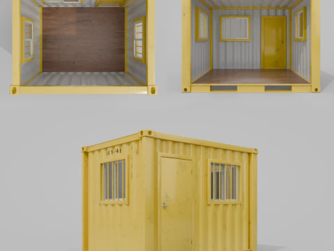 10 フィートの改良型輸送コンテナ ルーム - 多用途のモジュラー スペース 3Dモデル
