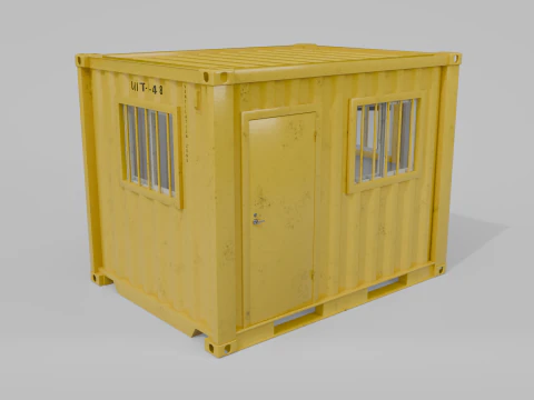 10ft Modified Shipping Container Room - Versatile Modular Space 3D Model