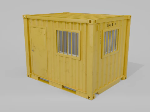 10ft Modified Shipping Container Room - Versatile Modular Space 3D Model
