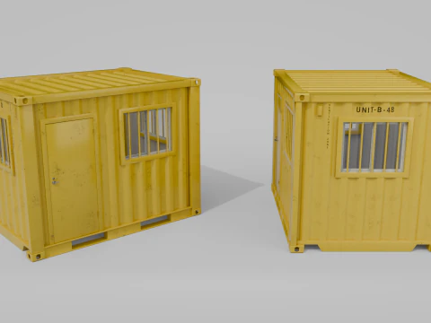 10ft Modified Shipping Container Room - Versatile Modular Space 3D Model