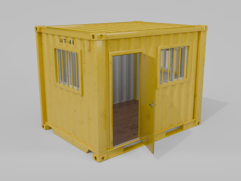 10ft Modified Shipping Container Room - Versatile Modular Space 3D 模型