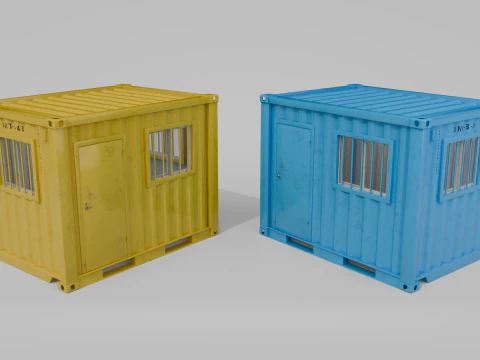 10ft Modified Shipping Container Room - Versatile Modular Space 3D Model