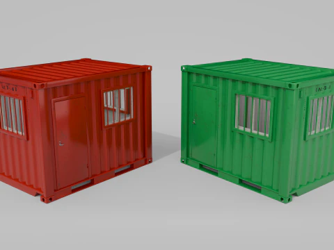 10ft Modified Shipping Container Room - Versatile Modular Space 3D Model
