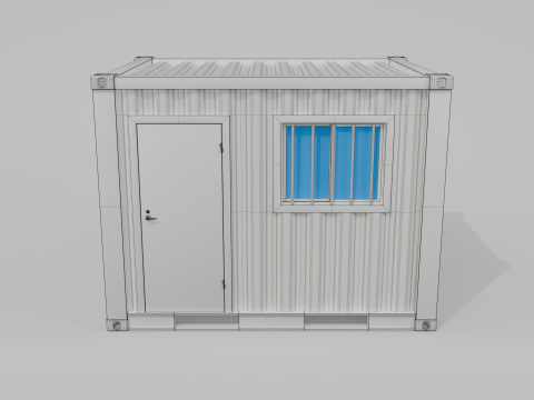 10ft Modified Shipping Container Room - Versatile Modular Space 3D 模型