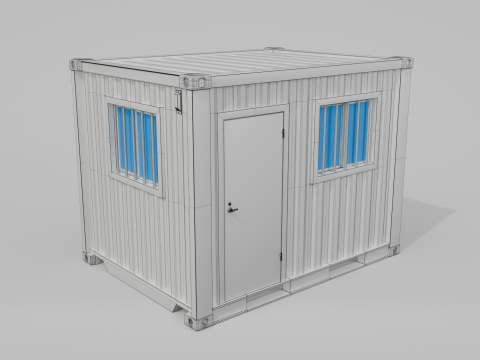 10ft Modified Shipping Container Room - Versatile Modular Space 3D 模型