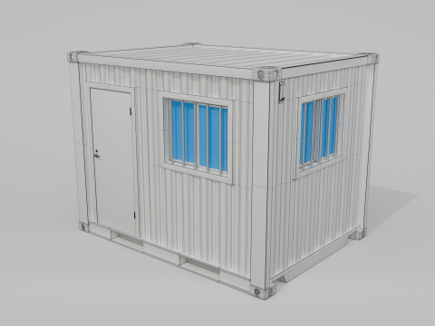 10ft Modified Shipping Container Room - Versatile Modular Space 3D 模型