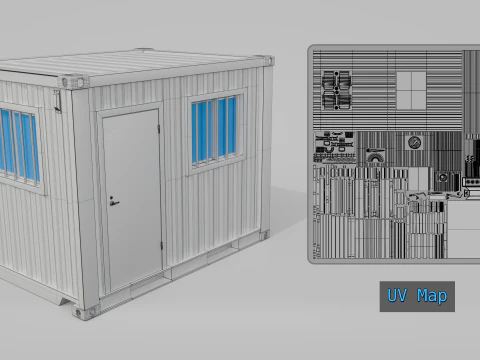 10ft Modified Shipping Container Room - Versatile Modular Space 3D Model