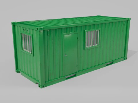 20ft Modified Shipping Container Room - Versatile Modular Space 3D Model