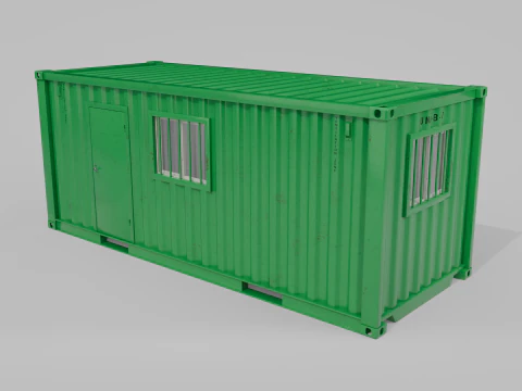 20ft Modified Shipping Container Room - Versatile Modular Space 3D Model