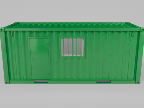 20ft Modified Shipping Container Room - Versatile Modular Space 3D मॉडल