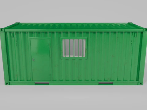 20ft Modified Shipping Container Room - Versatile Modular Space 3D Model