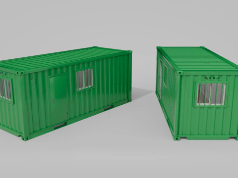 20ft Modified Shipping Container Room - Versatile Modular Space 3D Model