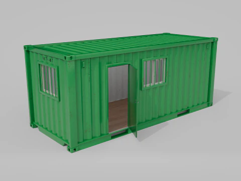 20ft Modified Shipping Container Room - Versatile Modular Space 3D Model