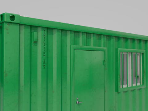 20ft Modified Shipping Container Room - Versatile Modular Space 3D Model