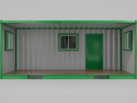 20ft Modified Shipping Container Room - Versatile Modular Space 3D Model