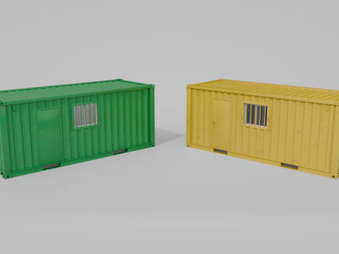20ft Modified Shipping Container Room - Versatile Modular Space 3D Model