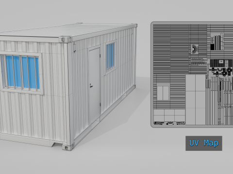 20ft Modified Shipping Container Room - Versatile Modular Space 3D मॉडल