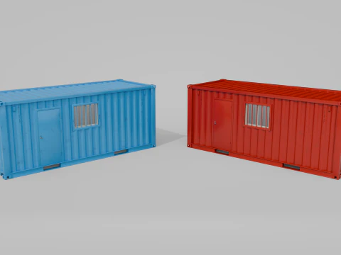 20ft Modified Shipping Container Room - Versatile Modular Space 3D Model