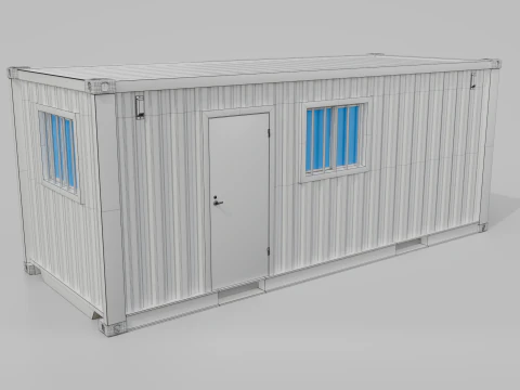 20ft Modified Shipping Container Room - Versatile Modular Space 3D Model