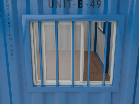 L-Shaped 20ft Shipping Container Room - Modular Corner Unit 3D Model
