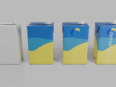 Beverage Carton 2000 ml - Customizable Drink Box 3D मॉडल
